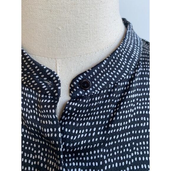 EILEEN FISHER Dress Silk Polka Dot Shift Tank Sleeveless Black sz M - Picture 6 of 8